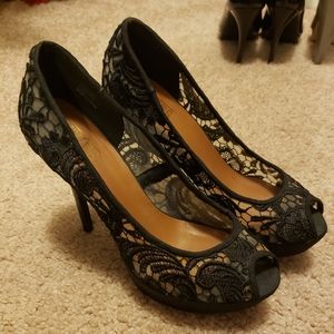 Black Lace Heels